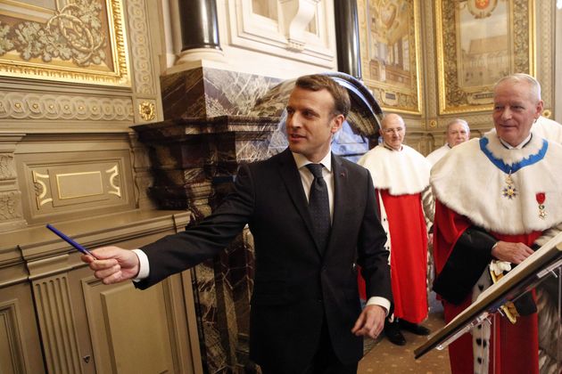 Emmanuel Macron lors d'une cérémonie à la Cour de Cassation, le 15 janvier 2018...