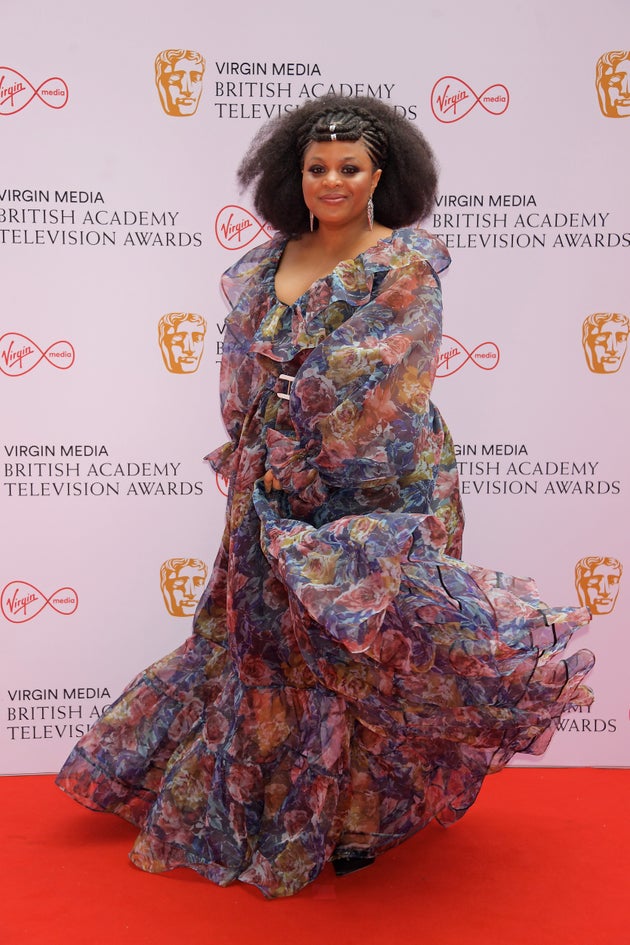 LONDON, ENGLAND - JUNE 06:   Gbemisola Ikumelo arrives at the Virgin Media British Academy Television Awards 2021 at Television Centre on June 6, 2021 in London, England. (Photo by David M. Benett/Dave Benett/Getty Images)