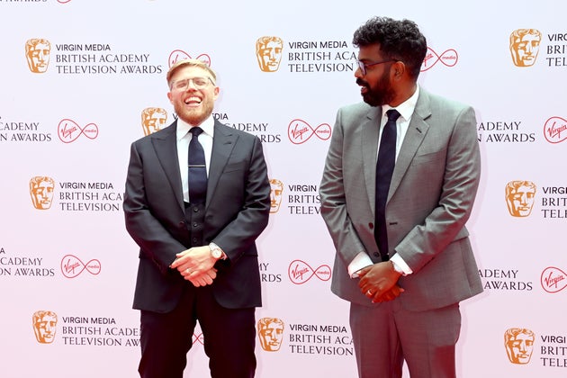 LONDON, ENGLAND - JUNE 06: Rob Beckett and Romesh Ranganathan attend the Virgin Media British Academy...