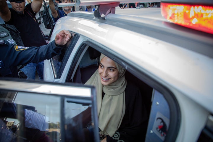 JERUSALEM, JUNE 06: Israeli police detain 23 year-old Palestinian activist Muna al-Kurd in Sheikh Jarrah neighborhood in East