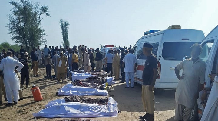Several dozen people died in a train accident in Daharki area of the northern Sindh province on June 7, 2021.