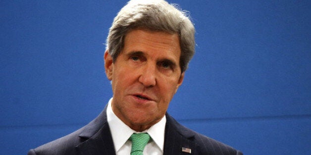 NEW YORK, NY - SEPTEMBER 25: U.S. Secretary of State John Kerry speaks after signing the U.N. Arms Trade Treaty, which seeks to regulate the $70 billion international conventional arms business on September 25, 2013 in New York City. Kerry signed the treaty during the annual U.N. General Assembly in New York. The treaty, which has been attacked by America's pro-gun National Rifle Association (NRA), will require ratification by the U.S. Senate to be implemented. (Photo by Spencer Platt/Getty Images)