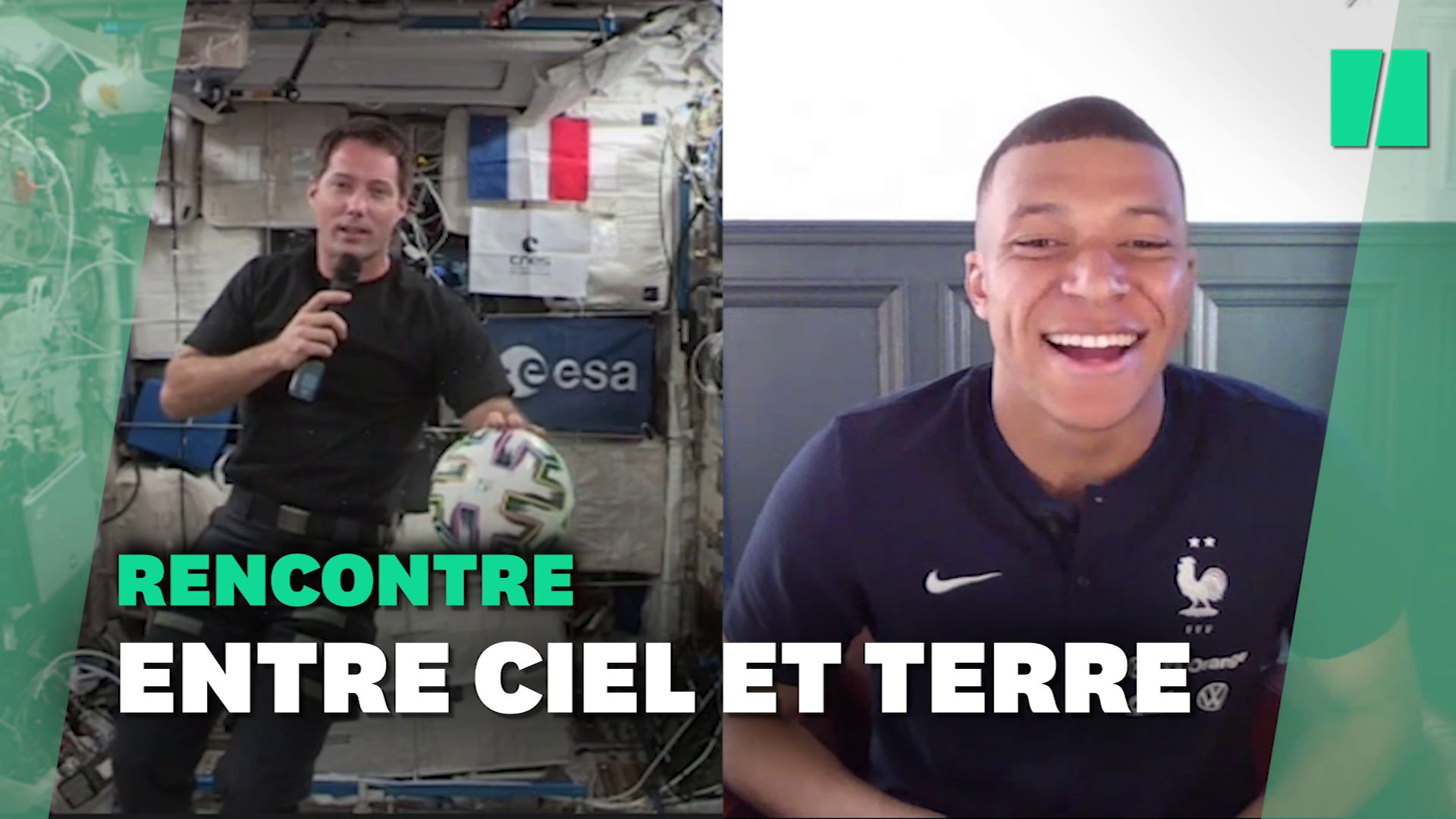 Interrogé par Mbappé, Pesquet ne voit qu'un seul avantage à jouer au foot dans l'espace