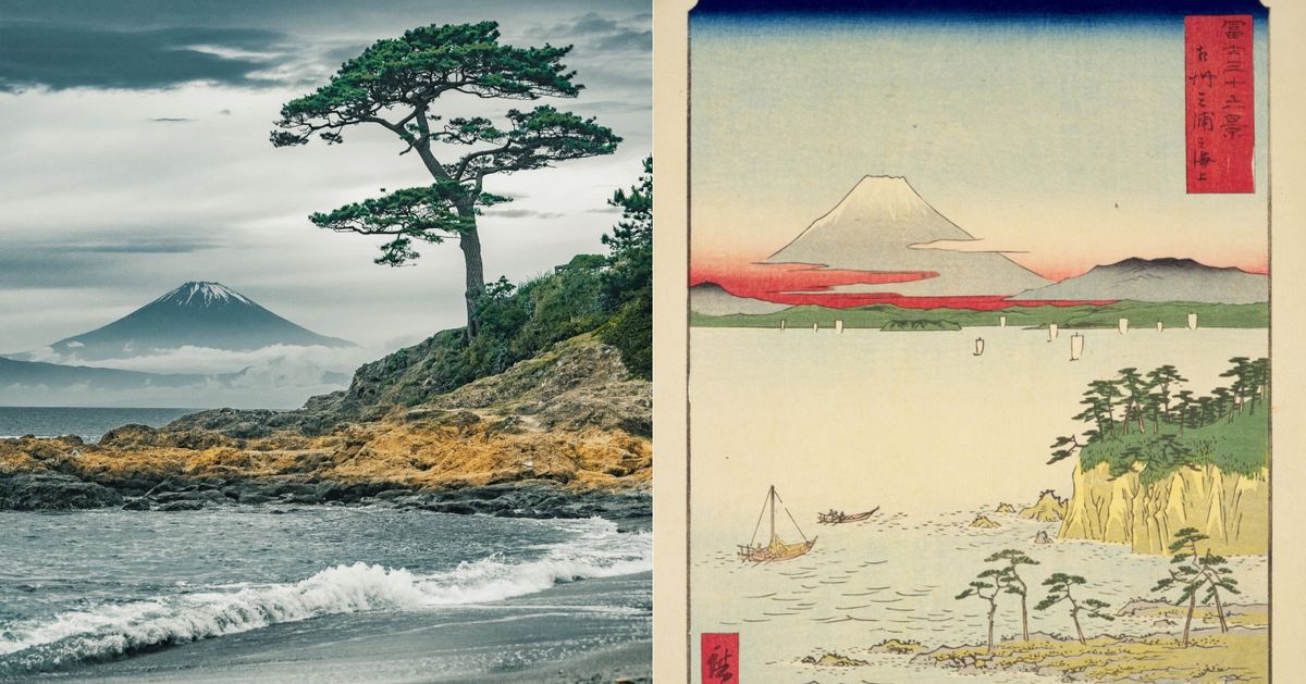 「まるで浮世絵みたい」幻想的な富士山の写真が話題。歌川広重が描いた光景が時を越える