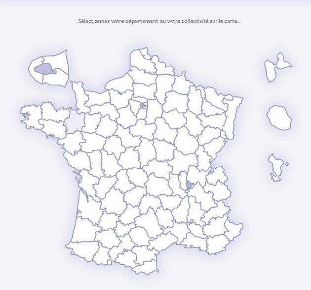 Carte interactive faite par le ministère de l'Intérieur