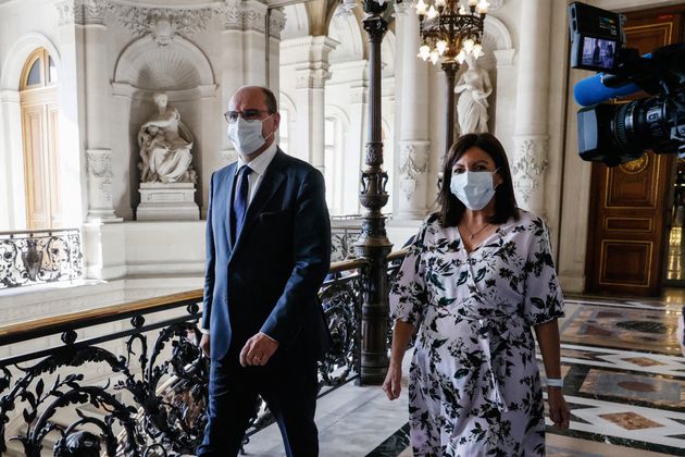 Jean Castex et Anne Hidalgo lors de leur rencontre à la mairie de Paris le 22 juillet 2020.