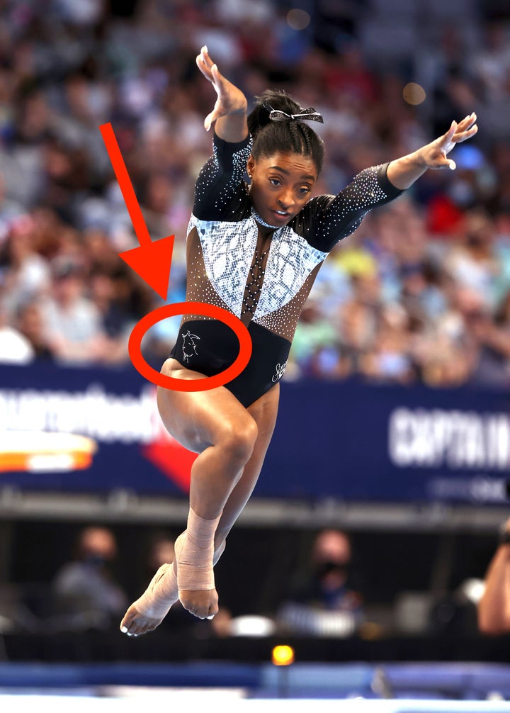 The goat most recently made an appearance on Simone Biles' outfits at the U.S. Gymnastics Championships, which she dominated to win her record seventh U.S. title. 