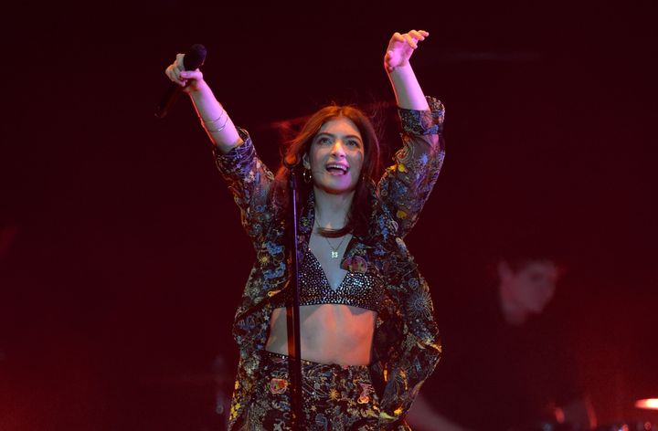 Lorde performing in 2018