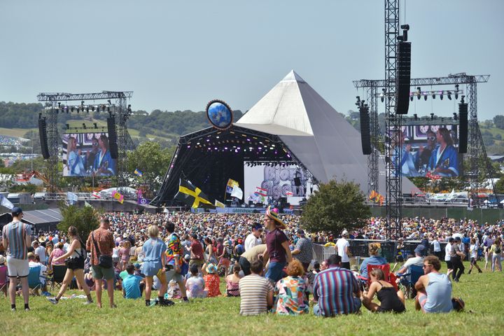 Glastonbury's iconic Pyramid Stage tent pictured in 2019