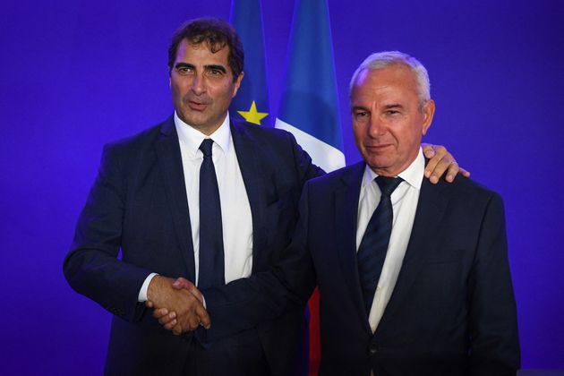 Christian Jacob et Jean Leonetti lors de l'élection du maire de Provins à la présidence des Républicains, en octobre 2019.