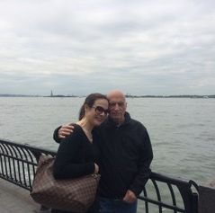 The author and her dad beside the Hudson River in May 2016.