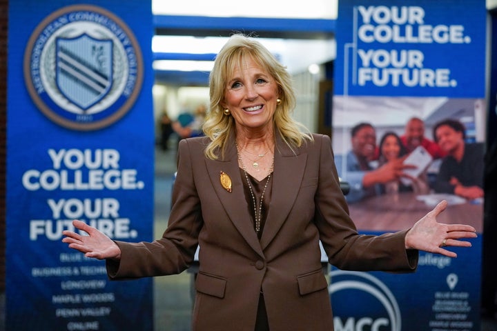 Jill Biden, durante un tour informativo sobre vacunación, el pasado 27 de mayo en Kansas City.