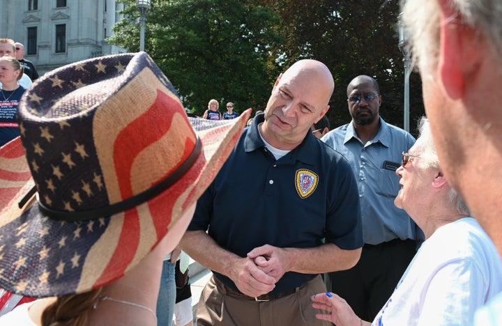 Pennsylvania state Sen. Doug Mastriano is among the Republican lawmakers who have traveled to Arizona to observe the state's so-called audit, in the hopes of replicating the conspiratorial process in his home state. 