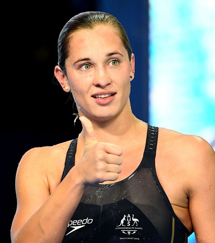 オーストラリアで開かれた競泳の大会に出場したマデリン・グローブス選手（2018年4月5日）