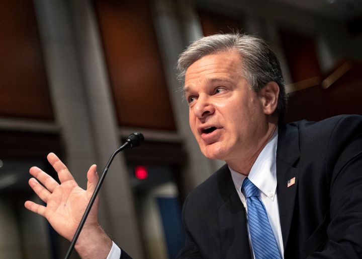 UNITED STATES - June 10: Federal Bureau of Investigation Director Christopher Wray before the House Judiciary Committee for its hearing on "Oversight of the Federal Bureau of Investigation in Washington on Thursday, June 10, 2021. (Photo by Caroline Brehman/CQ-Roll Call, Inc via Getty Images)