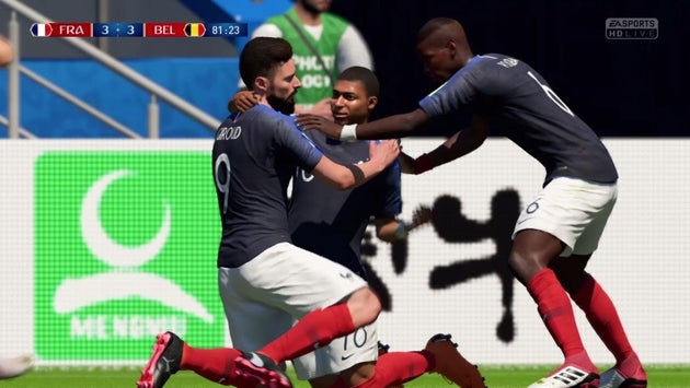 Giroud, MBappé et Pogba dans le jeu vidéo FIFA