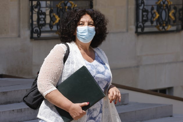 Frédérique Vidal quitte le palais de l'Elysée après le conseil des ministre le 9 juin 2021.