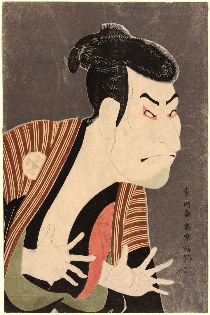 The actor Otani Oniji III as Edobei, 1794, Toshusai Sharaku, Japanese, active 1794-95, Japan, Color woodblock print, oban, 37.9 x 25.0 cm. (Photo by: Sepia Times/Universal Images Group via Getty Images)