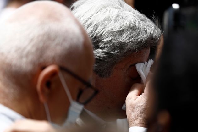 Jean-Luc Mélenchon après avoir été enfariné à la marche des Libertés samedi 13 juin (illustration)