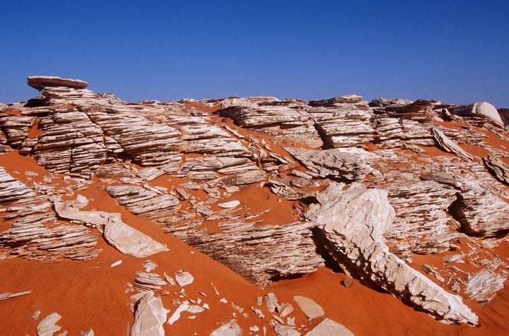 Egipto, desierto occidental o desierto de Libia. Formaciones rocosas de Wadi el Malik.