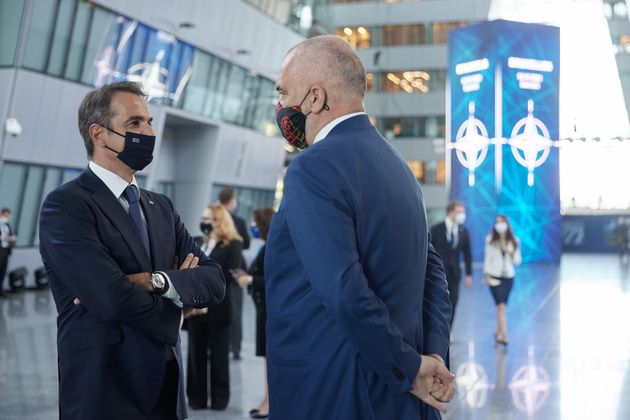 Ο Πρωθυπουργός Κυριάκος Μητσοτάκης στην Σύνοδο Κορυφής του ΝΑΤΟ στις Βρυξέλλες, Δευτέρα 14 ιουνίου 2021...
