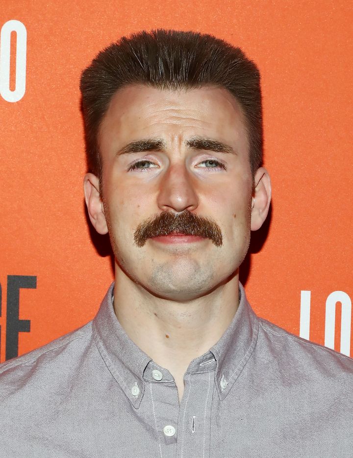Chris Evans attends the "Lobby Hero" Broadway opening night party in 2018.