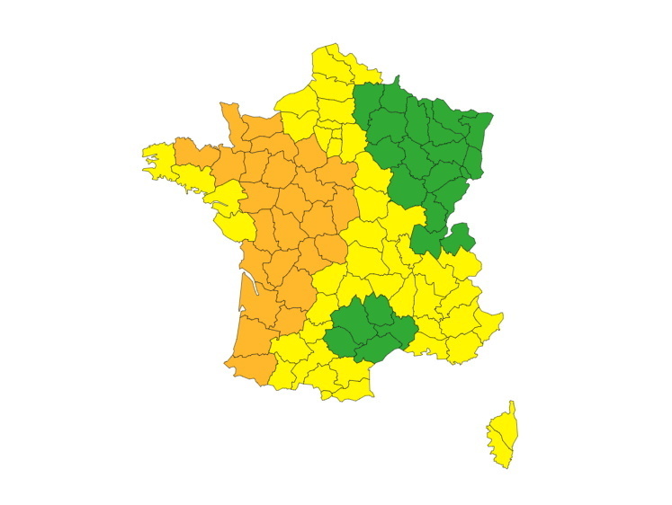 Orages: Météo France place 25 départements en vigilance orange