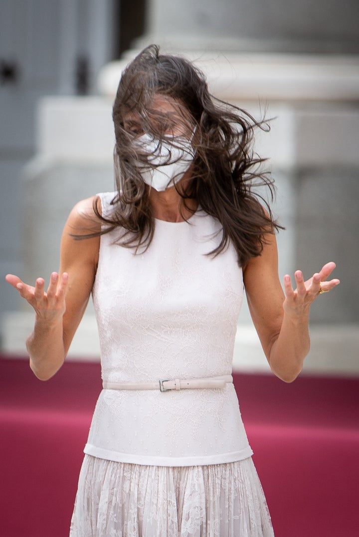 Letizia durante la recepción en el Palacio Real.