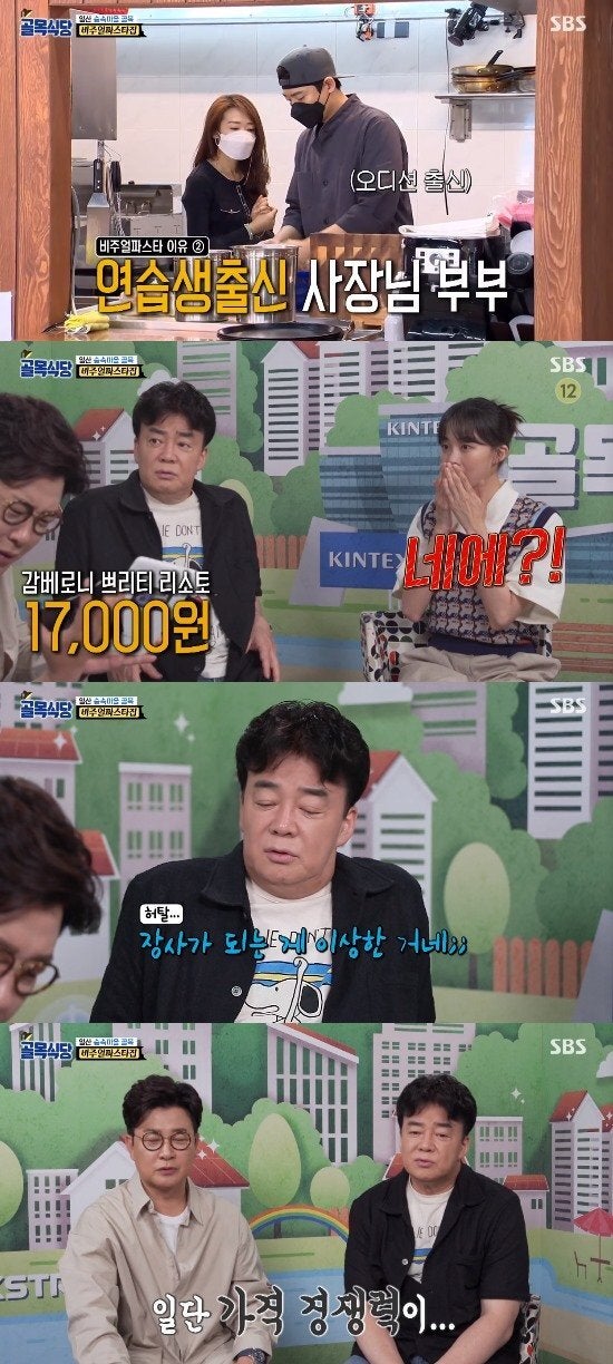 가격을 듣고 깜짝 놀라는 백종원