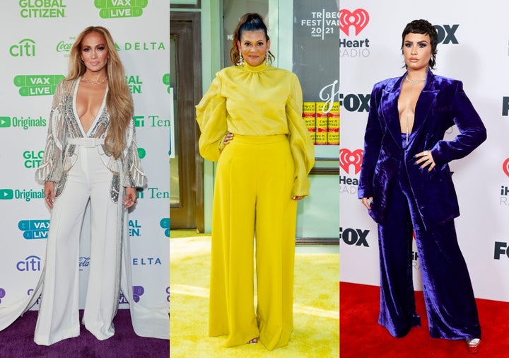 Jennifer Lopez, Aida Rodriguez and Demi Lovato all sported wide-legged pants at red carpet events over the past two months. 