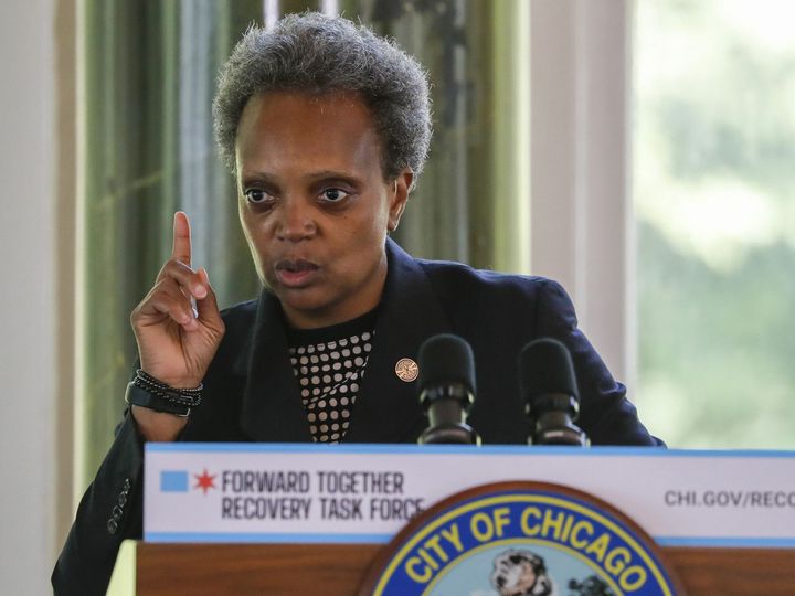 Mayor Lori Lightfoot at South Shore Cultural Center in Chicago on July 9, 2020. (Jose M. Osorio/Chicago Tribune/Tribune News Service via Getty Images)
