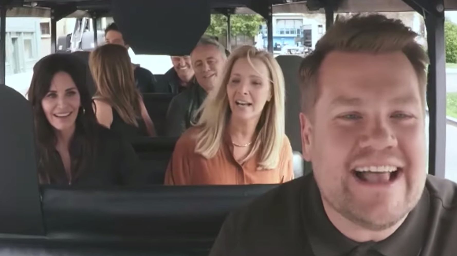 ‘Friends’ Stars Do A Mini-‘Carpool Karaoke,’ James Corden 'Nearly' Kills Them