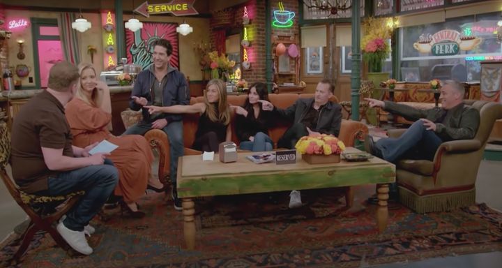 The cast of Friends with James Corden