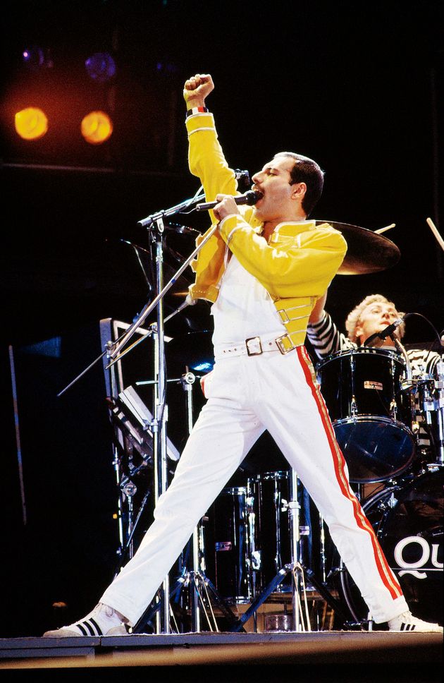 Freddie Mercury performing in 1986