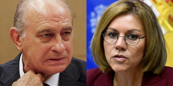 Jorge Fernández Díaz y María Dolores de Cospedal, en sendas imágenes de archivo.