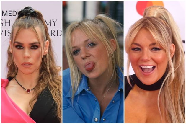 Billie Piper at the 2021 BAFTAs, Emma Bunton in 1997 and Sheridan Smith at the 2021 Brit Awards. 