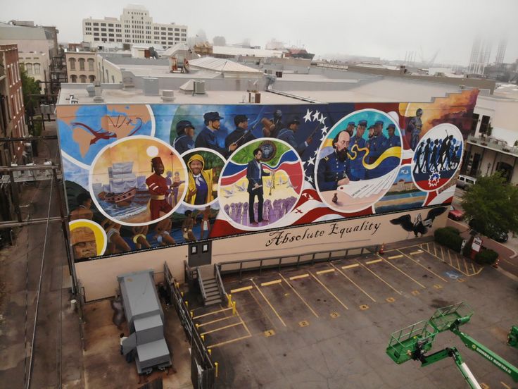 The "Absolute Equality" mural in Galveston was painted by Houston-based artist Reginald C. Adams and five artists called the "Creatives": Samson Bimbo Adenugba, KaDavien Baylor, Dantrel Boone, Joshua Bennett and Cherry Meekins.