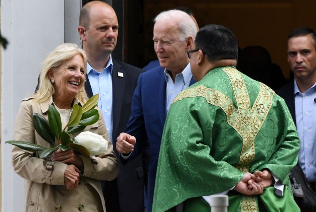 Joe et Jill Biden à l'Eglise St Joseph de Wilmington, dans le Delaware, le 19 juin 2021.