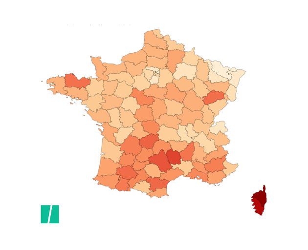 Carte de la participation par département.
