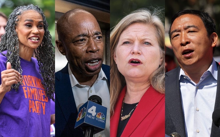 The top four contenders for the New York City mayoralty, from left to right: Maya Wiley, Eric Adams, Kathryn Garcia and Andrew Yang.