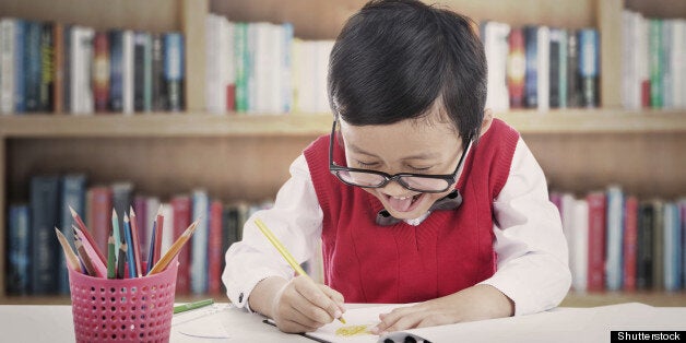 portrait of asian student draw...