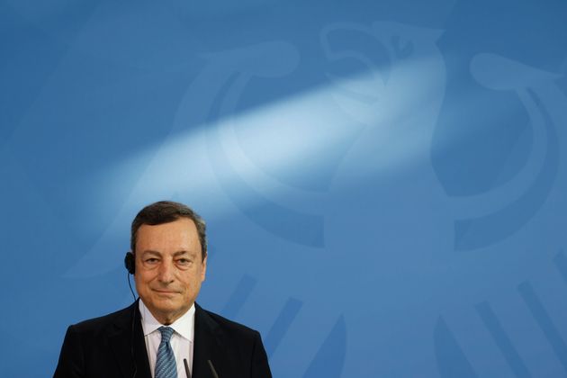 BERLIN, GERMANY - JUNE 21: Italian Prime Minister Marion Draghi speaks during a joint press conference...