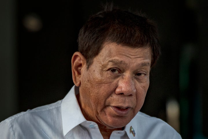 El presidente de Filipinas, Rodrigo Duterte, durante un discurso en la recepción de vacunas en Manila