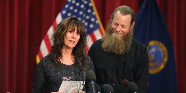 BOISE, ID - JUNE 01: Bob Bergdahl listens as his wife Jani reads a message to their son Sgt. Bowe Bergdahl during a press conference at Gouen Field national guard training facility on June 1, 2014 in Boise, Idaho. Sgt. Bergdahl who was captured in 2009 while serving with U.S. Armys 501st Parachute Infantry Regiment in Paktika Province, Afghanistan was released yesterday after a swap for Taliban prisoners. Bergdahl was considered the only U.S. prisoner of war held in Afghanistan. (Photo by Scott Olson/Getty Images)