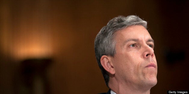 UNITED STATES - April 17 : Education Secretary Arne Duncan during the Senate Appropriations Committee hearing on Labor, Health and Human Services, Education and Related Agencies Subcommittee 'The FY2014 Budget Request for the Education Department.' (Photo By Douglas Graham/CQ Roll Call)