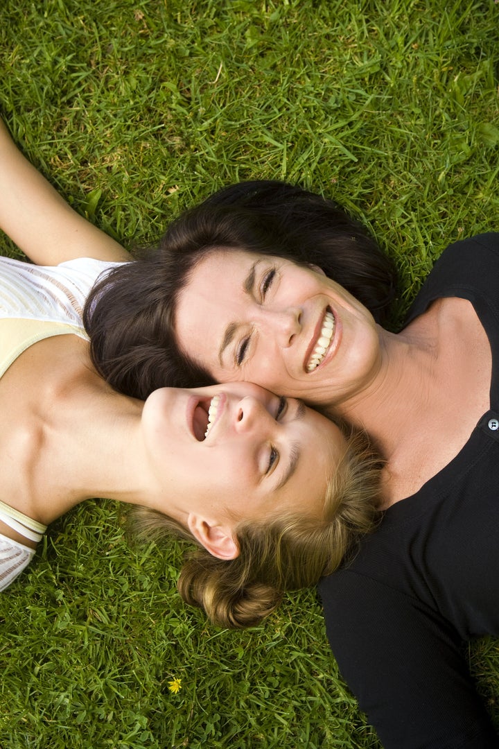 Mother and daughter outdoors on a Spring day