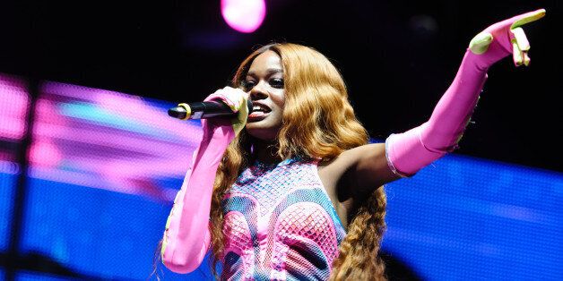 READING, UNITED KINGDOM - AUGUST 25: Azealia Banks performs on stage on Day 3 of Reading Festival 2013 at Richfield Avenue on August 25, 2013 in Reading, England. (Photo by Joseph Okpako/Redferns via Getty Images)