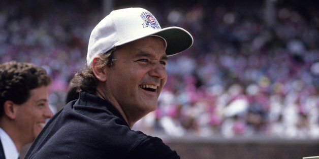 CHICAGO, IL- JULY 10, 1990: Actor Bill Murray watches the 1990 All-Star Game on July 10,1990 in Chicago, Illinois. (Photo by Ronald C. Modra/Sports Imagery/Getty Images)
