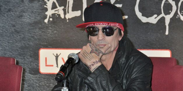 HOLLYWOOD, CA - JANUARY 28: Drummer Tommy Lee of during a press conference to announce rock band Motley Crue's concert tour 'The Last Tour' at Beacher's Madhouse on January 28, 2014 in Hollywood, California. (Photo by David A. Walega/WireImage)