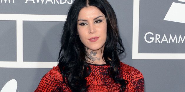 LOS ANGELES, CA - FEBRUARY 10: TV personality Kat Von D arrives at the 55th Annual GRAMMY Awards at Staples Center on February 10, 2013 in Los Angeles, California. (Photo by Jason Merritt/Getty Images)